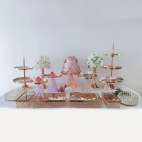 9 16pcs metal cake stand holder dessert cheese cupcake pastry display plate tray serving platter party favor