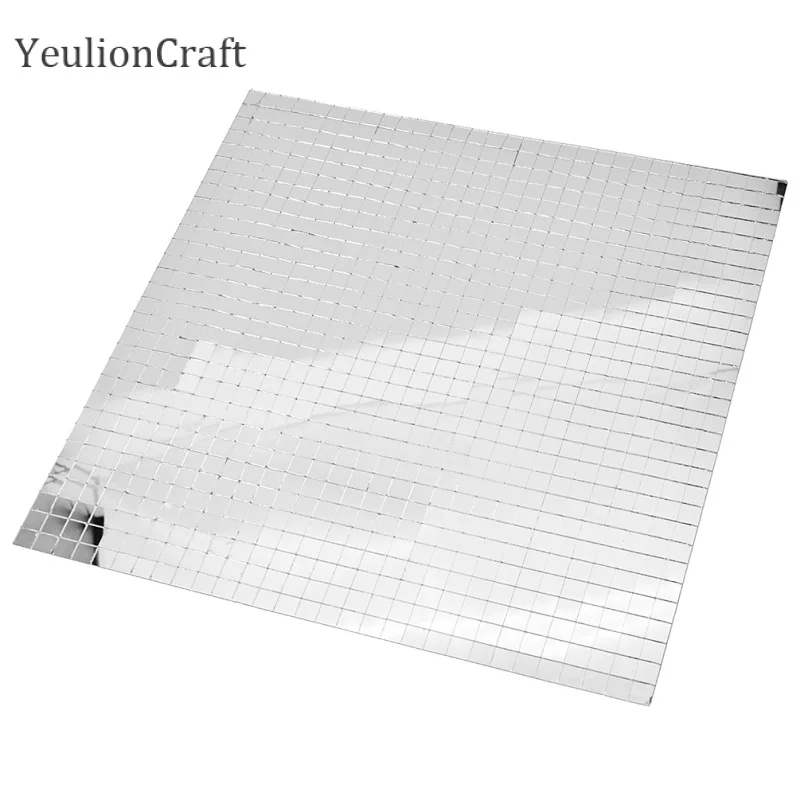 YeulionCraft 30x30 см мини самоклеящаяся квадратная стеклянная зеркальная мозаичная