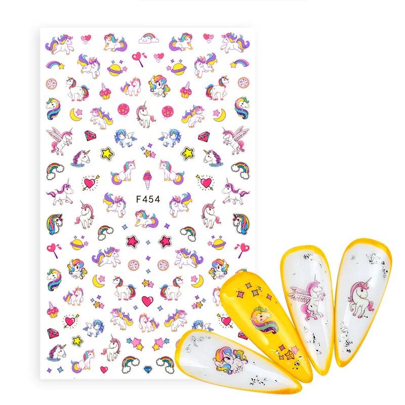 1 лист 3d-дизайн ногтей мультипликационные наклейки животных белка кролик еж