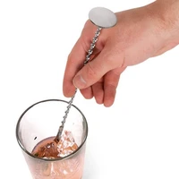 high quality stainless steel cocktail bar spiral pattern drink shaker muddler stirrer twisted mixing spoon kitchen tableware