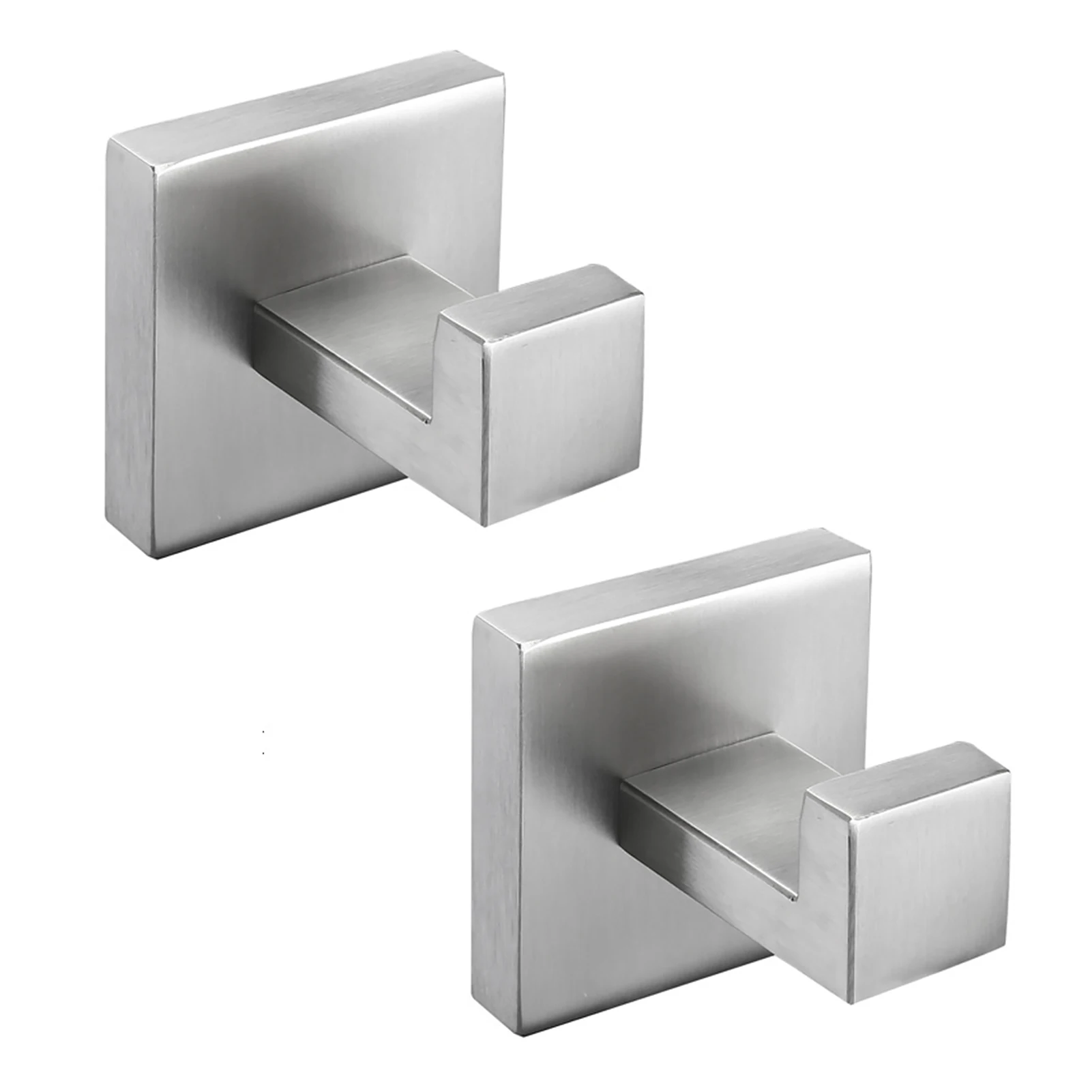 

2pcs Smooth Stainless Steel With Screws Wall Mounted Clothes Hanger Easy Install Hanging Hook Coat Robe Door Bathroom Kitchen