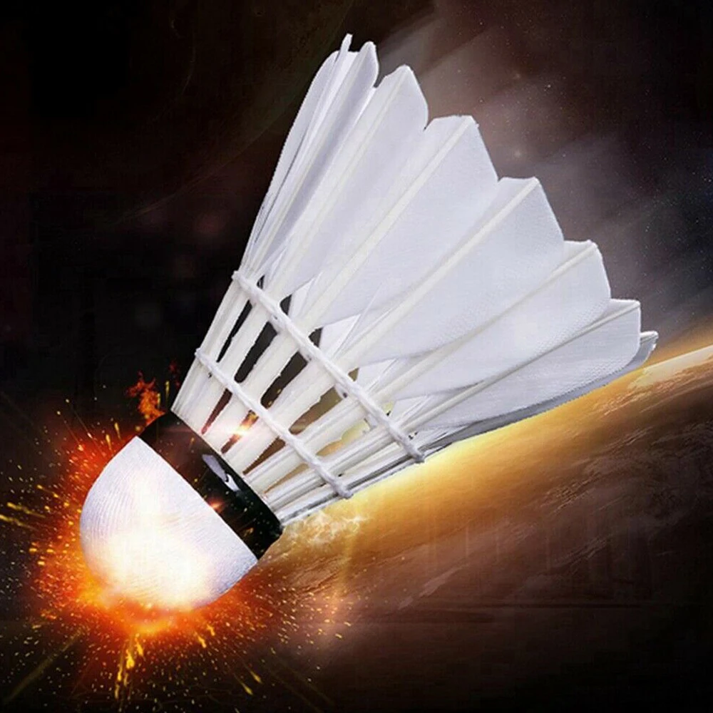 12 шт. спортивные бадминтон белые шары воланы из гусиных перьев Птички Бадминтон