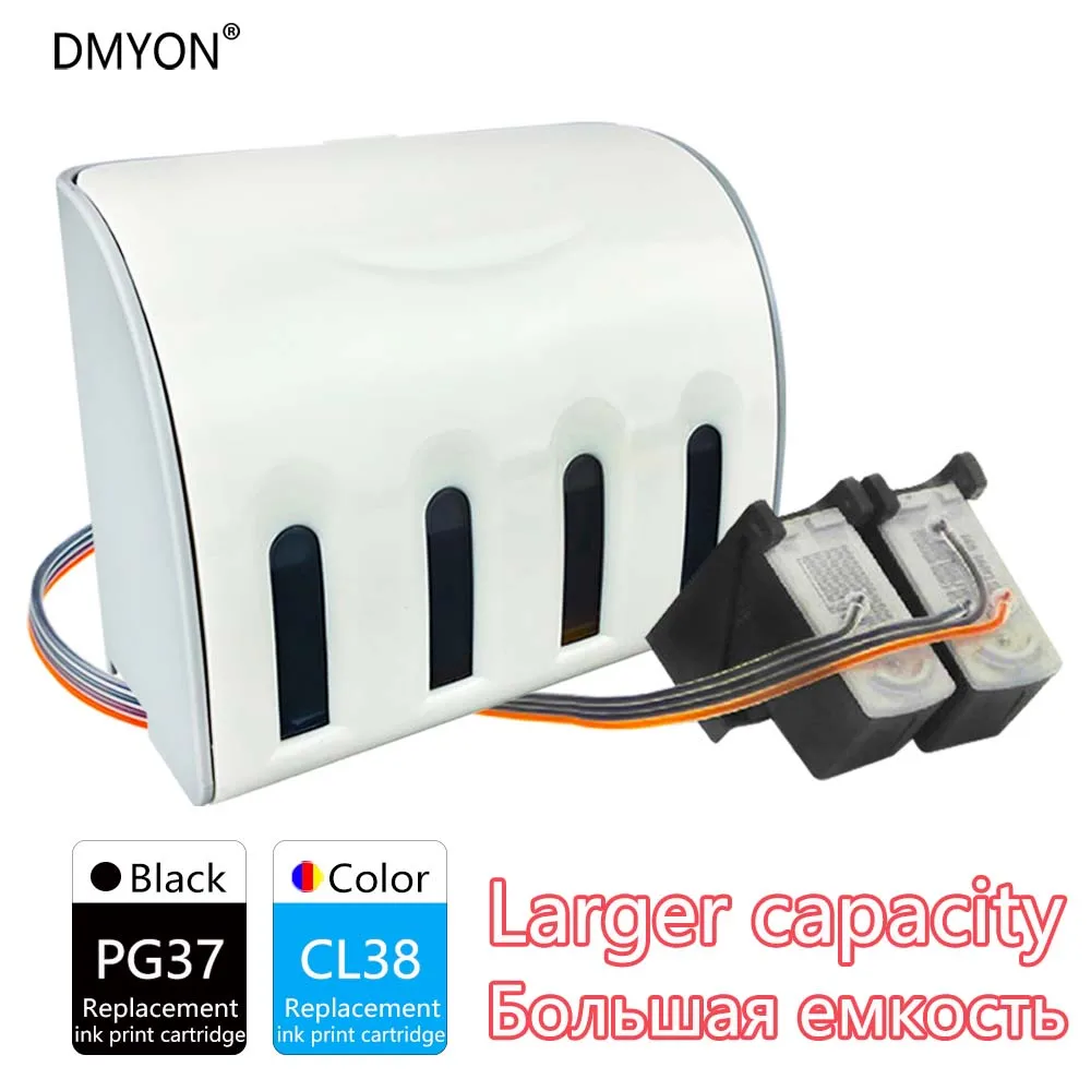 

DMYON Compatible for Canon PG37 CL38 Continuous Ink Supply System IP1800 IP1900 IP2500 IP2600 MX300 MX310 Printer Ink Cartridge