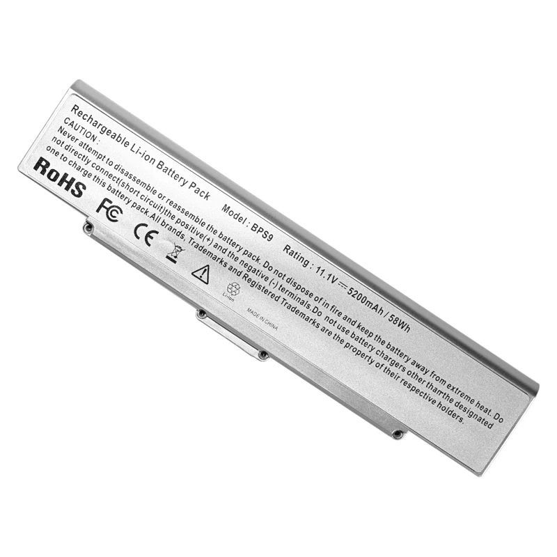 Silver Golooloo 11,1 V Высокая емкость 4400 mAh батарея для sony VGP-BPS10 VGP-BPS9 VGP-BPS9A/B VGP-BPS9/B VGP-BPS9/S VGN-AR41E VGN-AR49G - Цвет: Silver