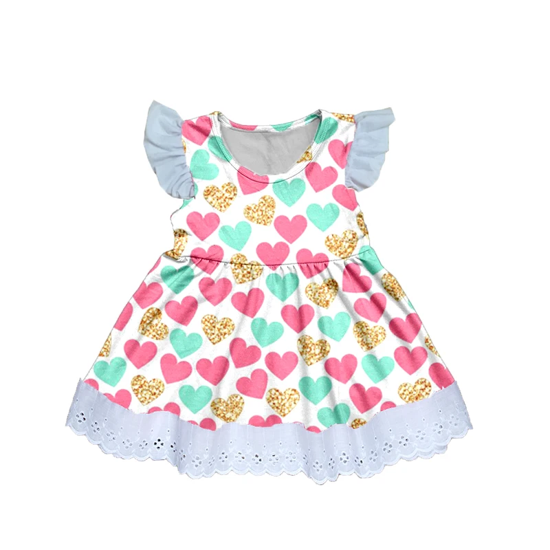 Drop Shipping 2020 Fancy spring Valentine's Day cotton hot sale Easter girl boutique kids dress | Детская одежда и обувь