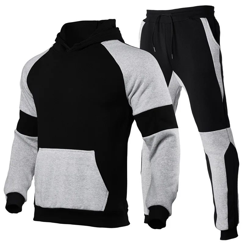 2022 Men Hooded Sweatshirt+Joggers Pants 2 Pieces Sets Fashion Casual Hoodies Sportwear New Gym Fitness Streetwear
