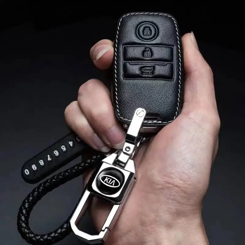 High quality Car leather Key Case Cover For Kia Rio 3 K2 Ceed Cerato K3 Sportage 4 Picanto K5 Optima Sorento Forte Stinger 2022 |