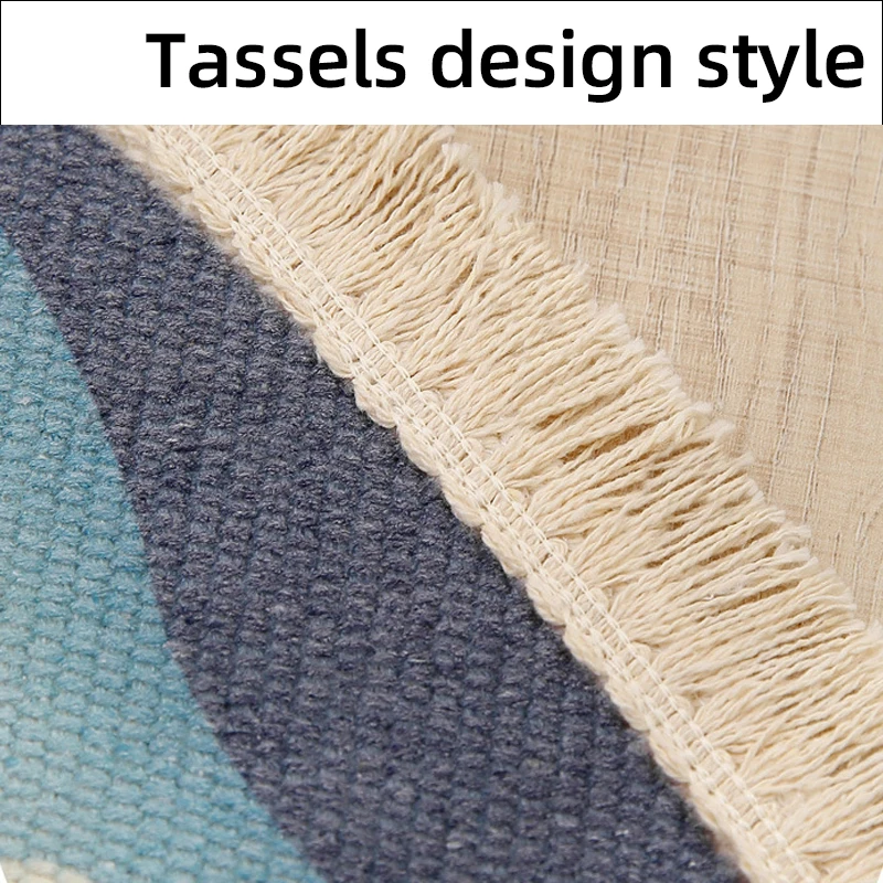 Bubble Kiss Cotton And Linen Round Carpet Simple Geometric Pattern Area Rugs For Living Room Tassel Design Home Bedside Carpets | Дом и сад