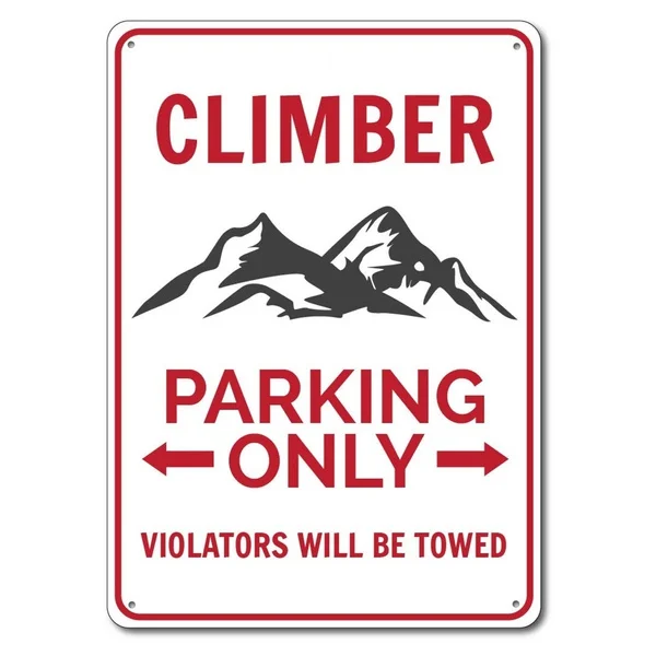 

Climber Parking Sign Metal Tin Sign Metal Sign,Climber Gift, Climber Decor, Climbing Sign, Mountains Sign, Climbing Gift