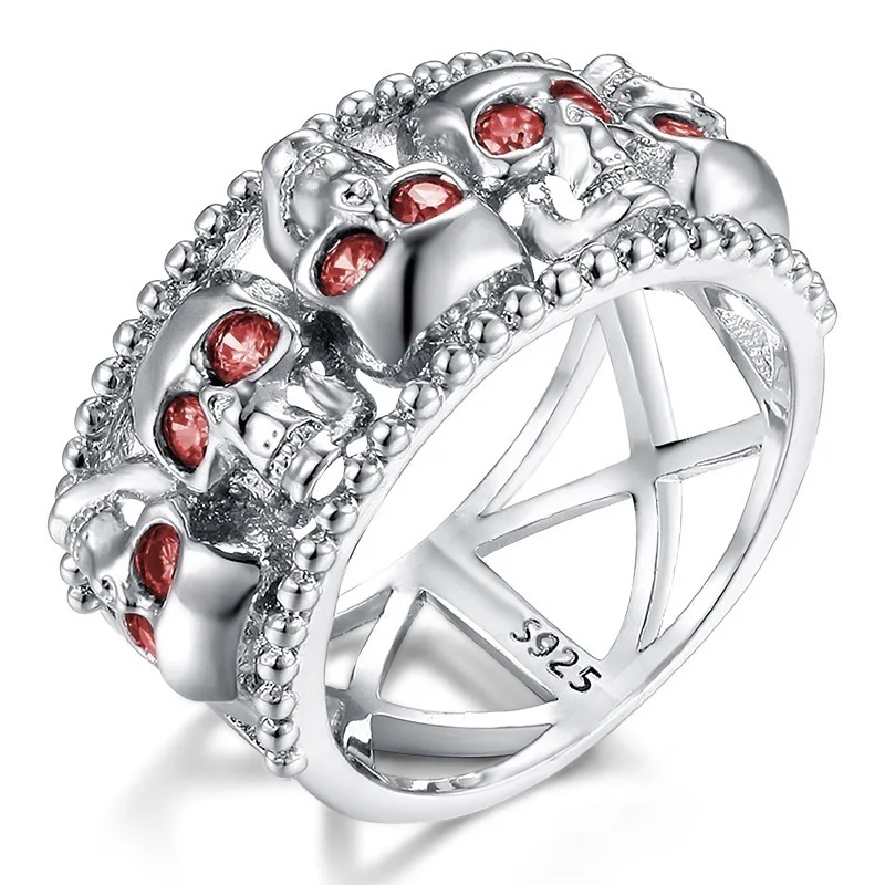 Панк белый золотой Призрак Череп Скелет рука CZ кольцо для мужчин панк стиль Мотор