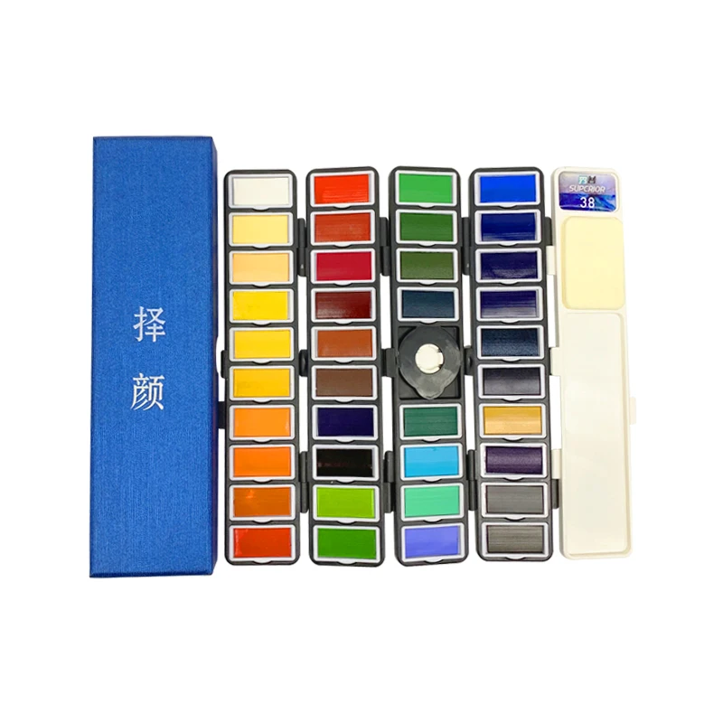 Juego de pintura de Acuarela sólida Multicol, suministros de arte, Tinta Acuarela...