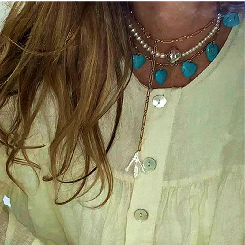 Модное ожерелье из натурального жемчуга женское красный коралл подвеска в