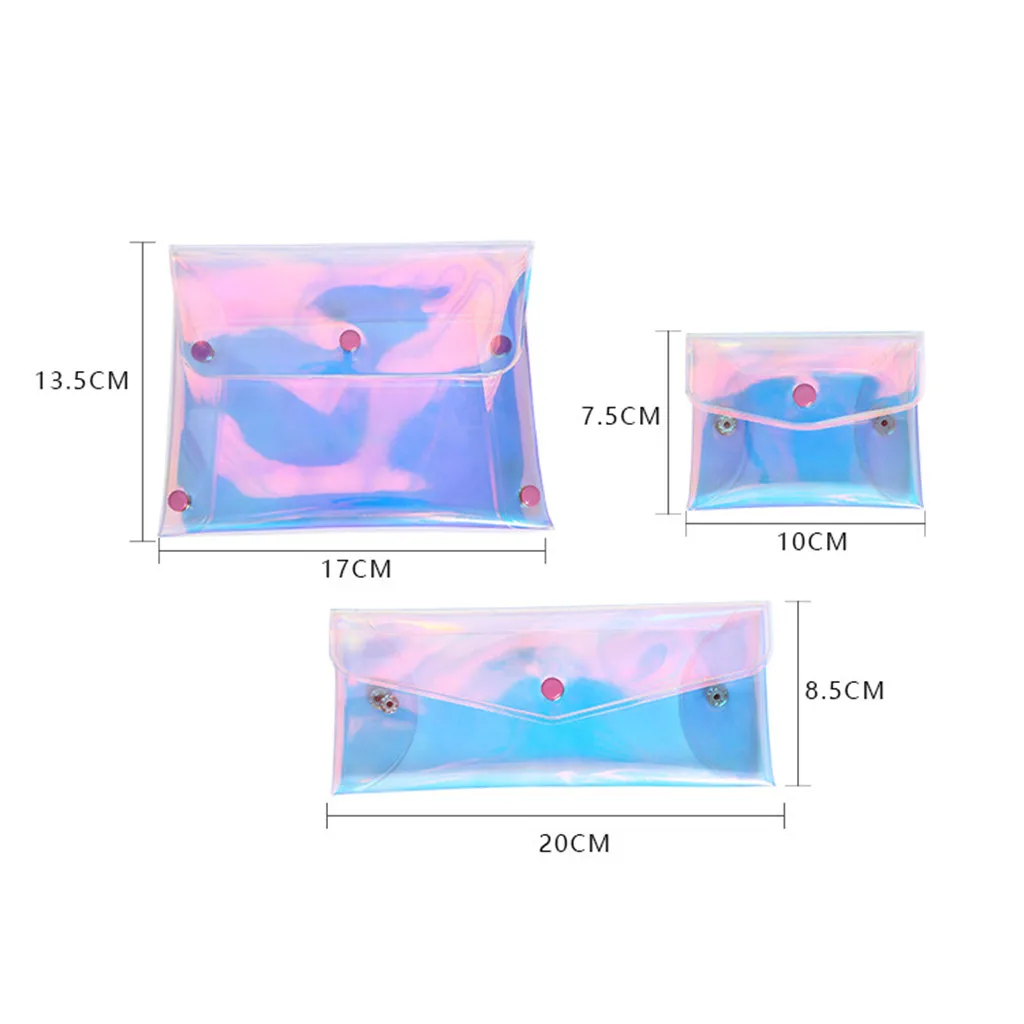 Прозрачный Кошелек для монет Женский кошелек лазерный ПВХ карандаш карт