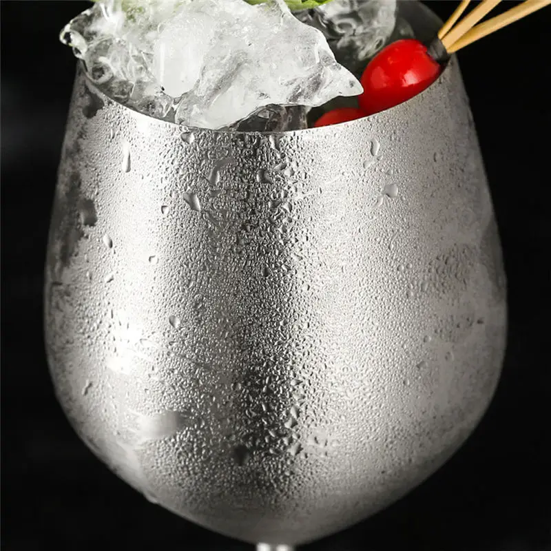 Бокал для вина из нержавеющей стали es серебристый розовое золото бокалы сока