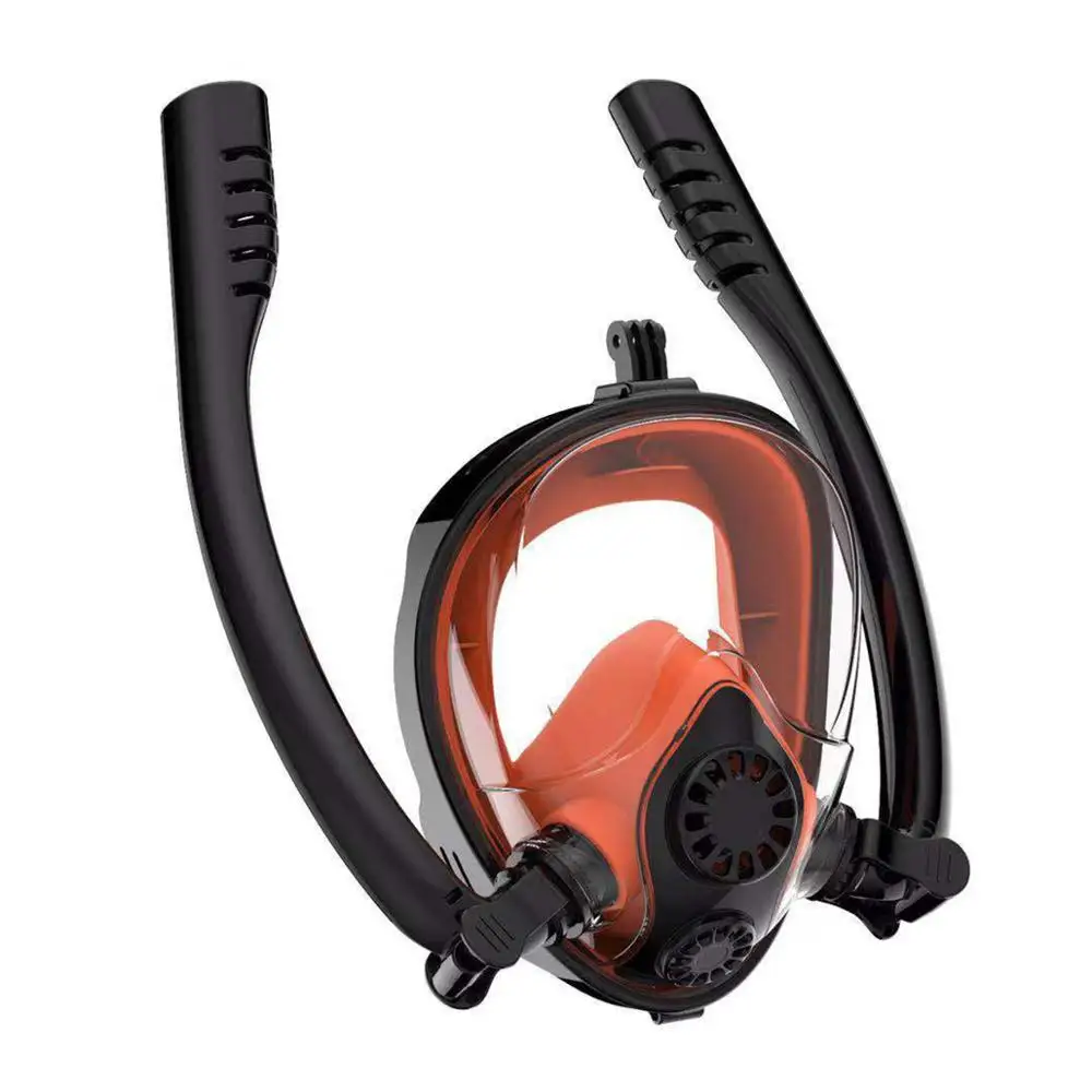 Double tube Diving mask Children &amp Adult Full face Snorkeling dry skin dive Underwater swimming scuba Anti-fog Snorkel | Спорт и