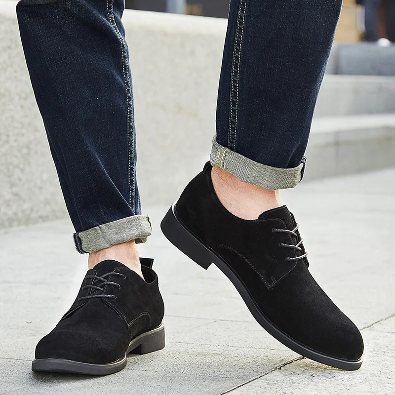 UPUPER Cow Suede Men's Leather Shoes Flat Comfortable Casual Oxfords Men Genuine Classic Sneakers Size 38-48 | Обувь