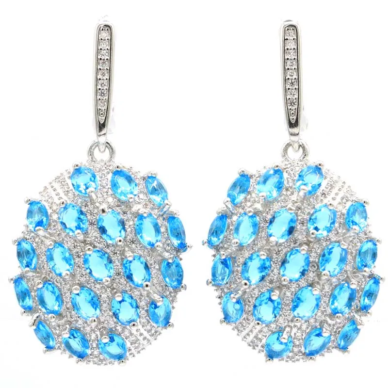 42x20 мм Роскошные Париж Голубой Топаз кубического циркония для женщин хорошее