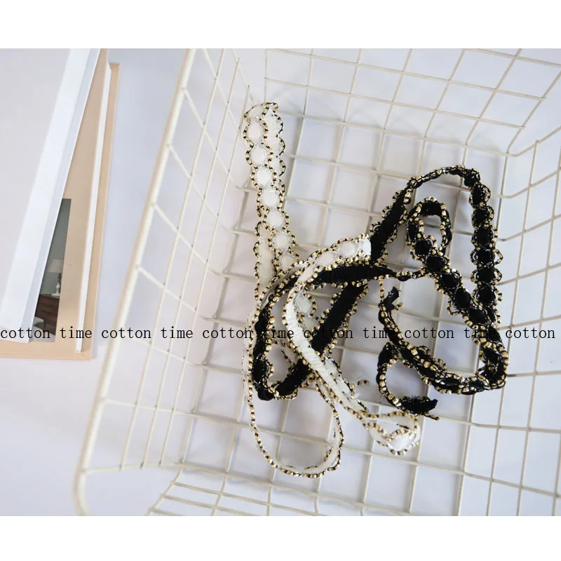 5 ярдов бархатная отделка черный и белый классический ремешок брендовый стильный