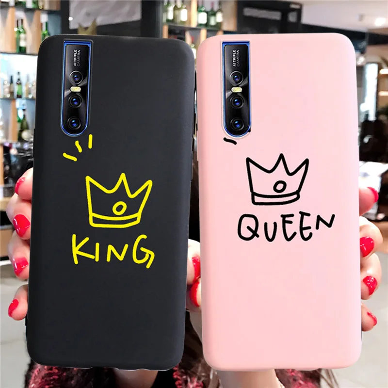 Чехол для пары King Queen чехол телефона VIVO V15 Pro V3 Max V5 V5S V7 Plus V9 V11 V11i Y53 Y55 Y71 Y73 Y83 Y91 Y93 Y95