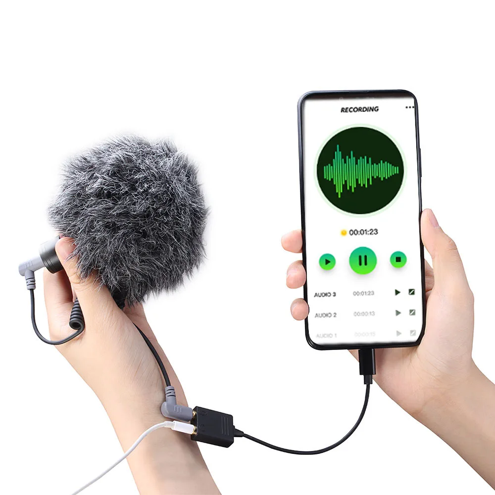 Кабель адаптер Ulanzi Sairen TRS To TRS/ TRRS Y Splitter/TRS to Type C для Rode видеосъемки Boya кабель