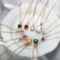 zmfashion top quality fashion gold color necklace for women cubic zircon jewelry pendant necklace crystal collar ladies jewelry