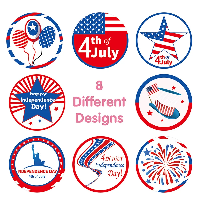 

500pcs/roll 3.8cm Independence Day Sticker Stickers Self-Adhesive Sticker New