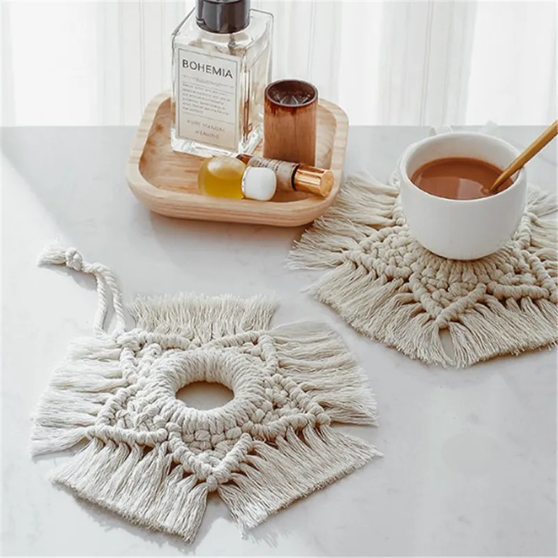 Хлопковая подсвечник ручной работы в виде макраме цветок Рождественская