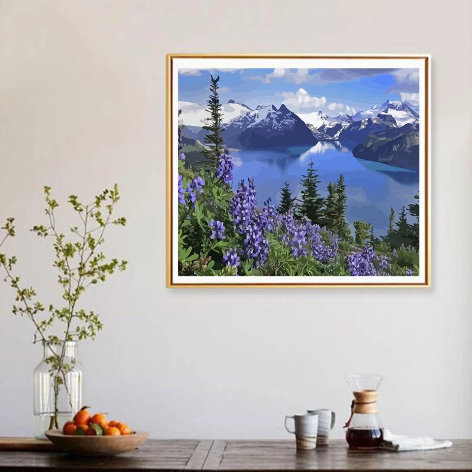 AZQSD DIY Краска по номерам для раскрашивания маслом на холсте полный набор взрослых