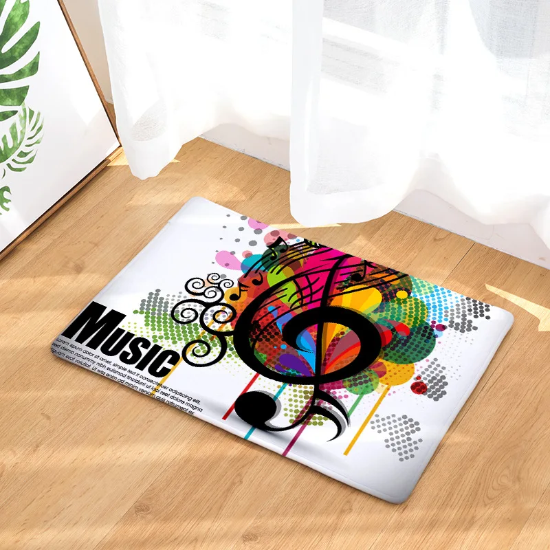 

Music Notation Floor Mats Living Rooms Anti-slip Carpet for Bedroom Kitchen Bathroom Rug Welcome Mats for Front Door