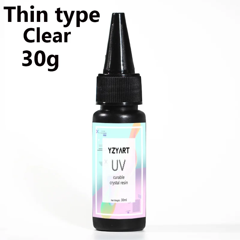 518G-30g YZY ART UV Смола твердое ультрафиолетовое отверждение Смола солнечное лечение Активированный солнечный свет Kawaii Ремесла прозрачный тонкий/толстый тип - Цвет: 518G-30g