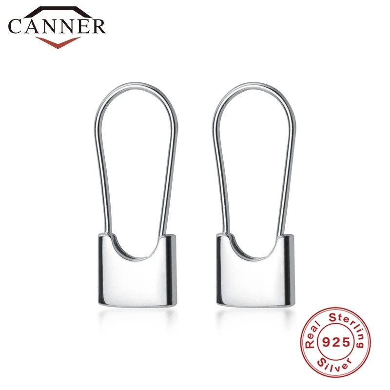 silver Простые серьги золотистого и серебряного цвета на клипсах, 925 пробы, серебряные серьги-гвоздики с милым замком для женщин, модные серьги - Окраска металла: silver
