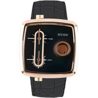 2021 big dial men watch male innovative design mens watches top brand luxury men dual time zone wristwatch black quartz watch