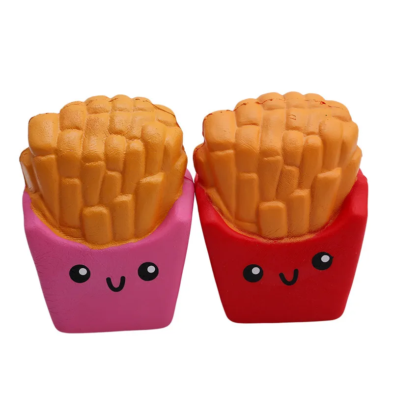 Милый Kawaii мягкий Сжимаемый картофель фри крем ароматизированный 6 секунд