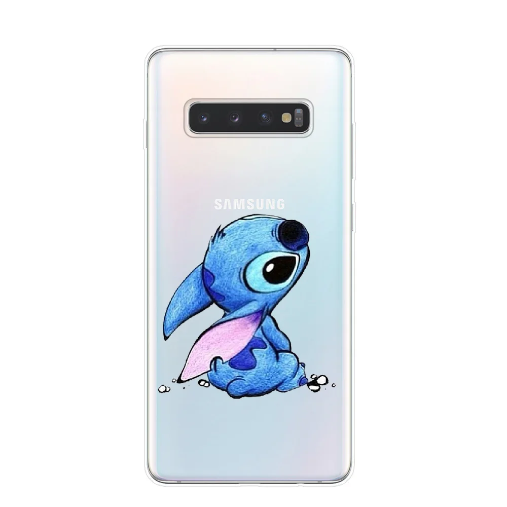 Милые чехлы для телефонов Disneys Stitch для samsung S10 S9 S8 Plus S10e 5G S6 S7 Edge S10Lite, Прозрачная силиконовая Мягкая задняя крышка