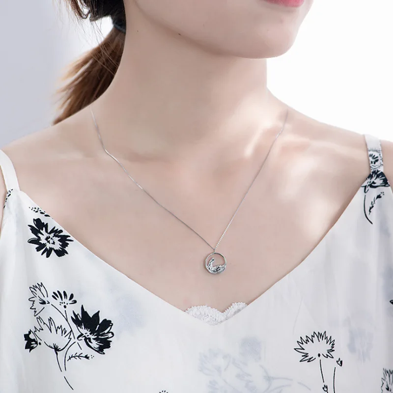 Полые горы и море Кулон Пара Ожерелье 2020 мода новый серебряный цвет мужчины