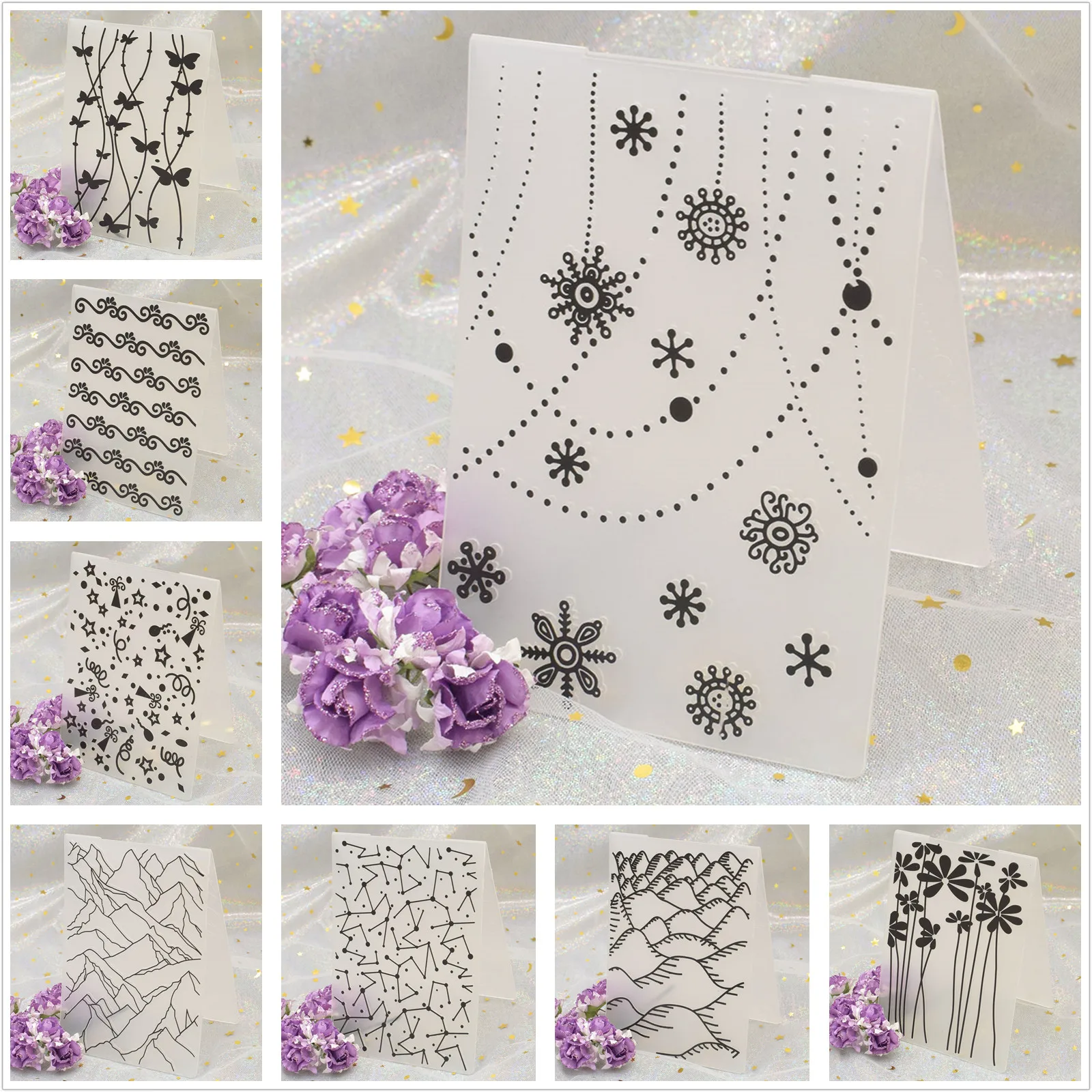 С днем рождения слова штампы Пластиковые тиснение Папка Бумага шаблон для