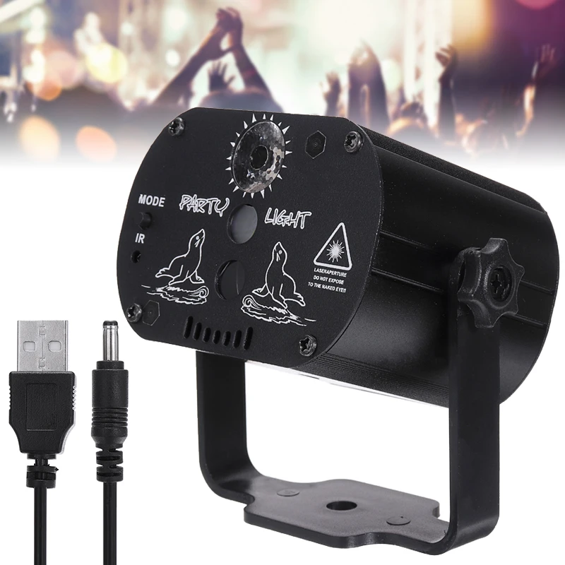 

60 Patterns RGB LED Disco Light USB Recharge RGB Laser Projection Lamp Stage Lighting 5V Home Party KTV DJ Effect Lighting
