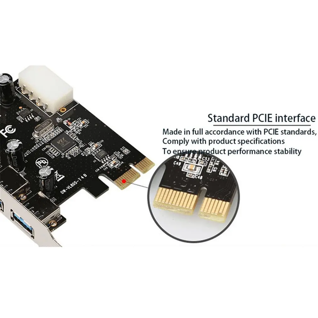 

Vl805 Pcie X1 Chipset 4 Port Usb3.0 Riser Card To 4 Port Usb3.0 4 Pin Power Supply Board Pci-E Expansion Board
