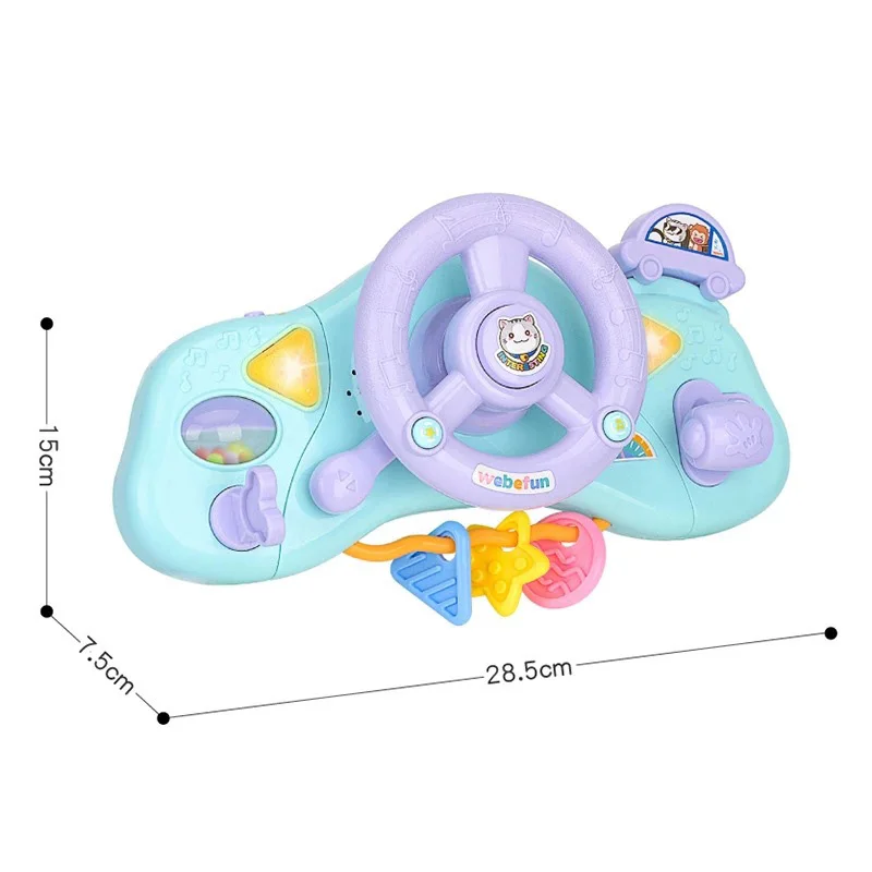Realistic Electric Steering Wheel With Music Sound Light Education Children's Toys Plastic Simulation Toy Cartoon |