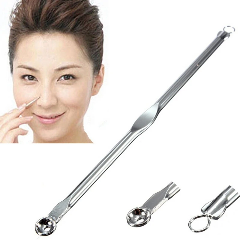 

Silver Blackhead Comedone Cleaner Clean Remover Acne Blemish Pimple Extractor Tool Face Cleaning Care Needle Cleanser