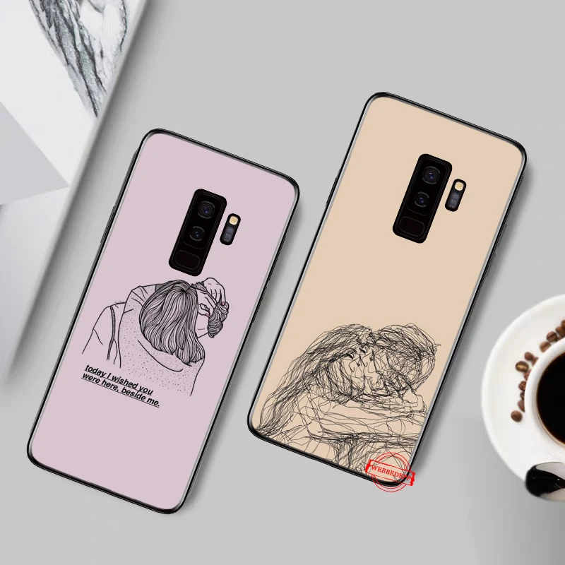 61W Минималистский линия пара силиконовый чехол для Samsung J4 Core 2018 плюс J6 Prime J7 Duo J8 Note 8
