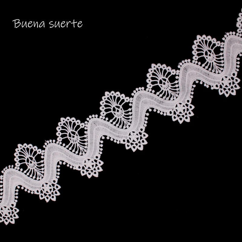 Buena Suerte 8 см белая высококачественная кружевная лента прошитая аппликация