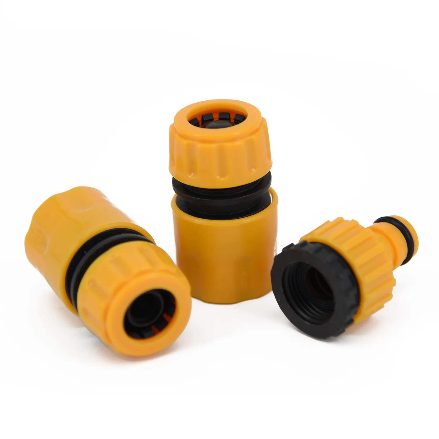 

New Hose Pipe Fitting Kit Quick Garden Water Connector Adaptor 3pcs Yellow