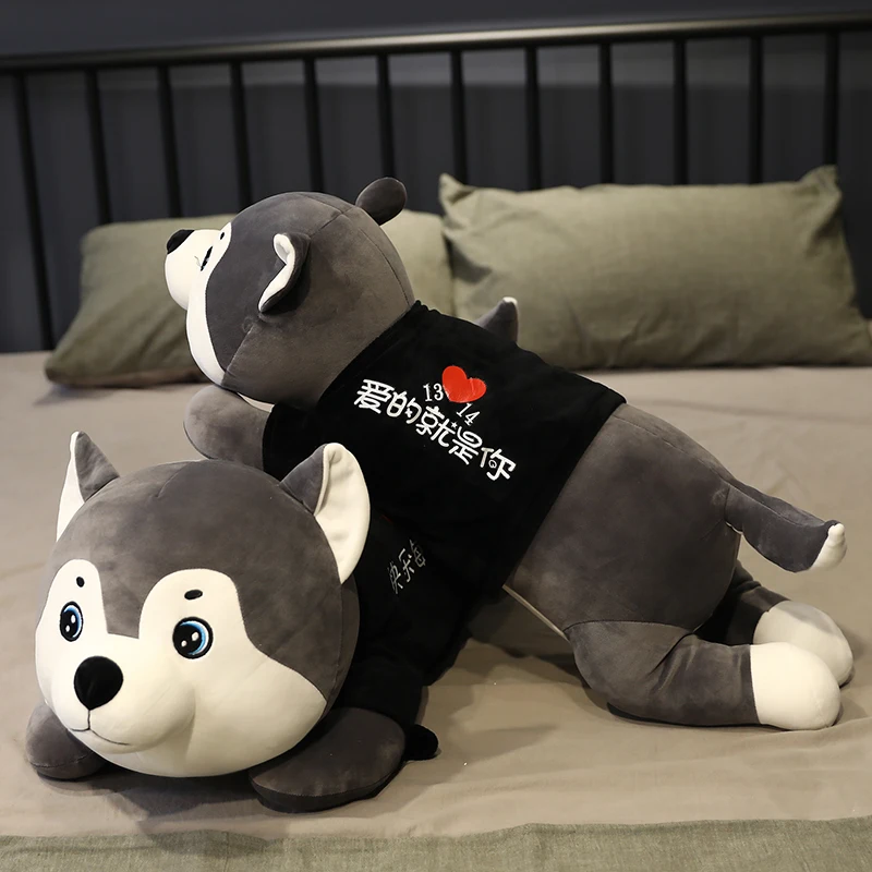 

New 60/80/100/120cm Cute Big Husky Dog Plush Toy Stuffed Soft Animal Dog Pillow Christmas Gift for Kids Kawaii Valentine Present