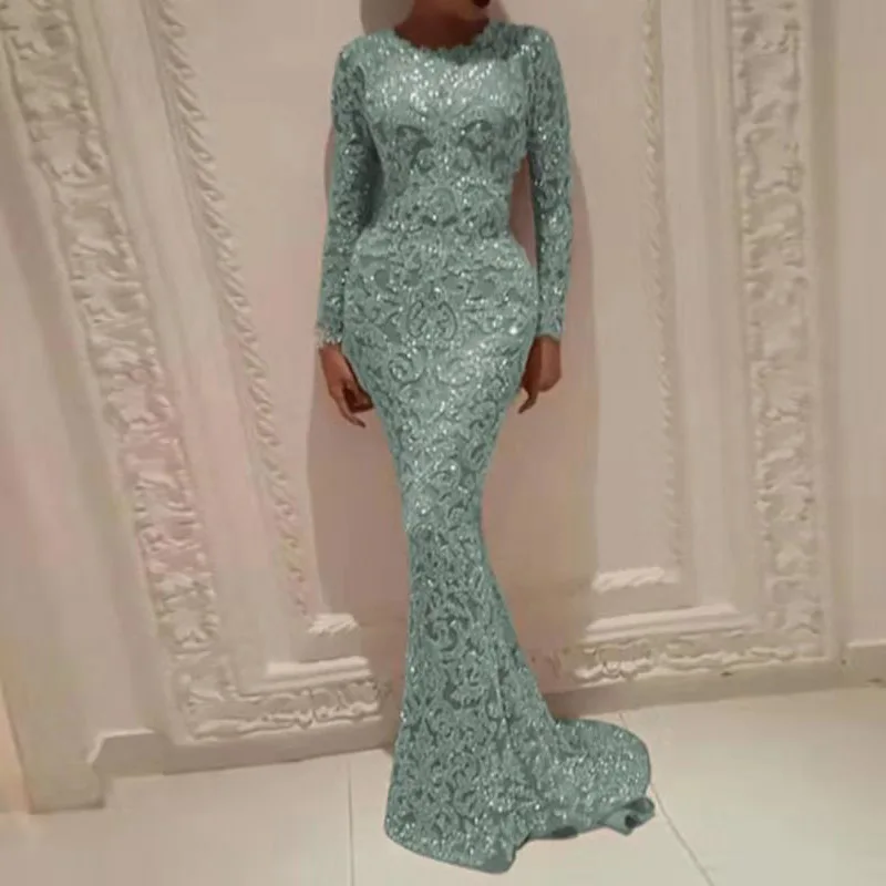 Вечерние сексуальные платья длинное роскошное платье 2021 с длинным рукавом для