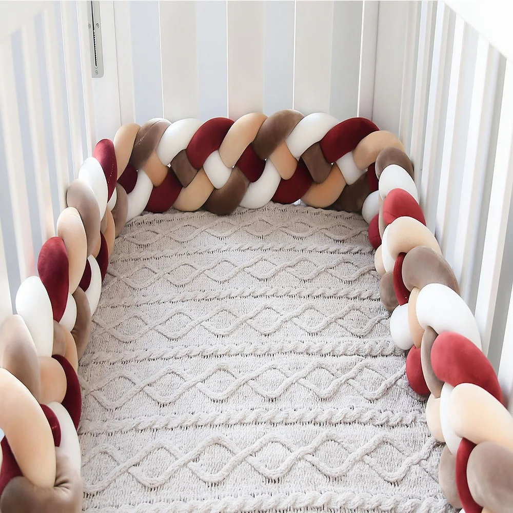 3M 4 Braided Baby Bumper Newborn Crib Pigtail Bed Cot Protector Cri Tour De Lit Bebe Tresse Room Decoration | Мать и ребенок