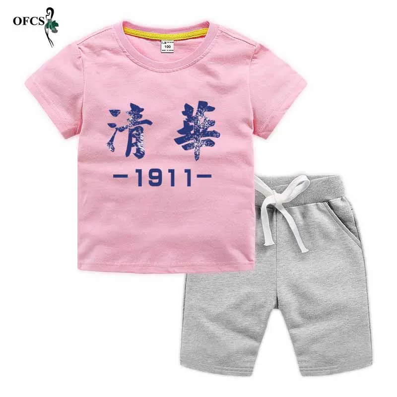 Детский костюм с коротким рукавом для мальчиков Спортивная хлопковая футболка