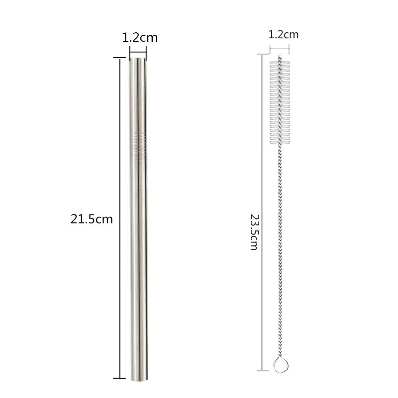 

Norbi Straws Dazzle Color Pearl Milk Tea Tube Cocktail Juice Tube Food Grade 304 Stainless Steel Drank Straw With Straw Brush