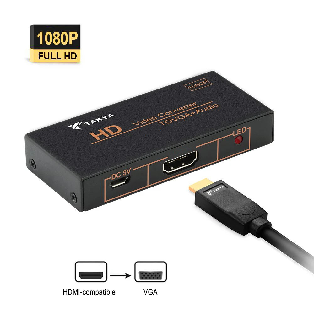 HDMI совместимый с VGA конвертер HDTV/монитор/проектор Поддержка до 1080P сигнала
