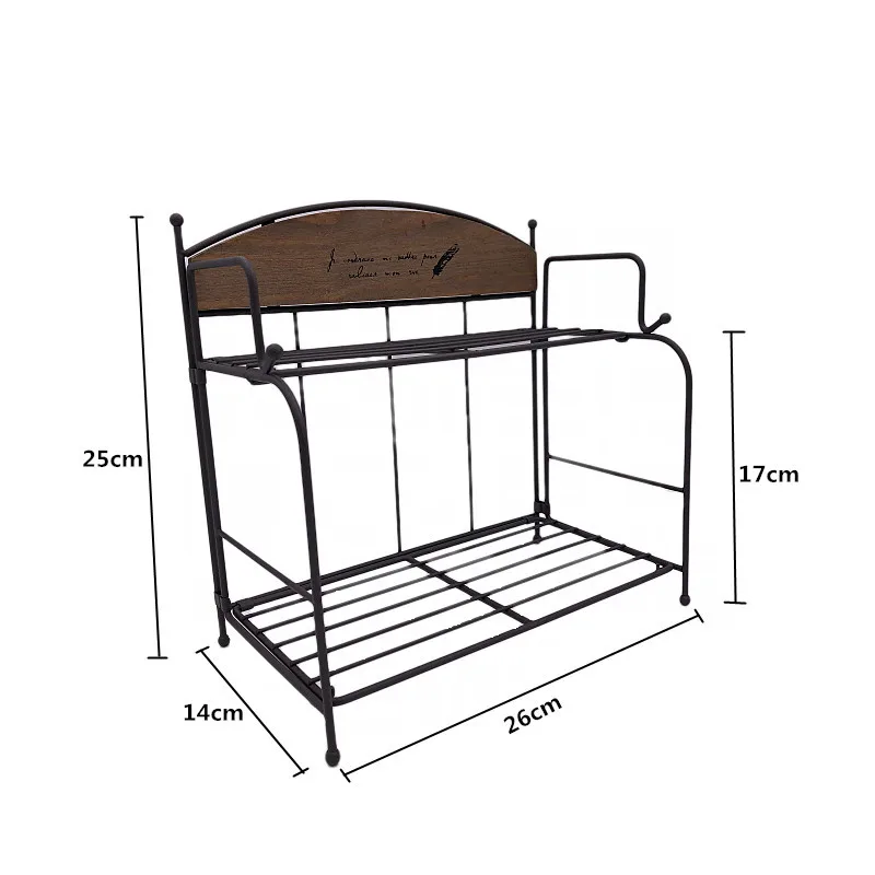 

2-Layer Folding Iron Racks Creative Nordic Flowerpots Book Cosmetics Sundries Metal Storage Holders Desktop Decoration Organizer